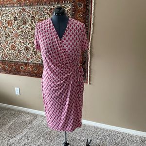 Pink faux wrap dress